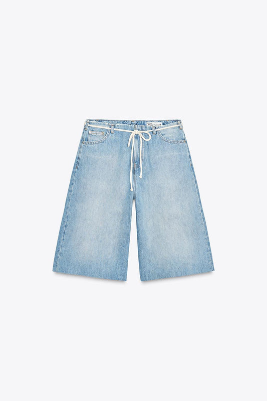 ZW COLLECTION Low-Rise Denim Bermuda Shorts