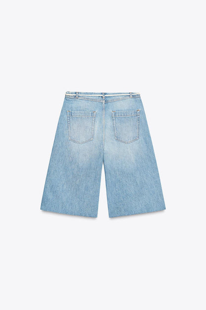 ZW COLLECTION Low-Rise Denim Bermuda Shorts