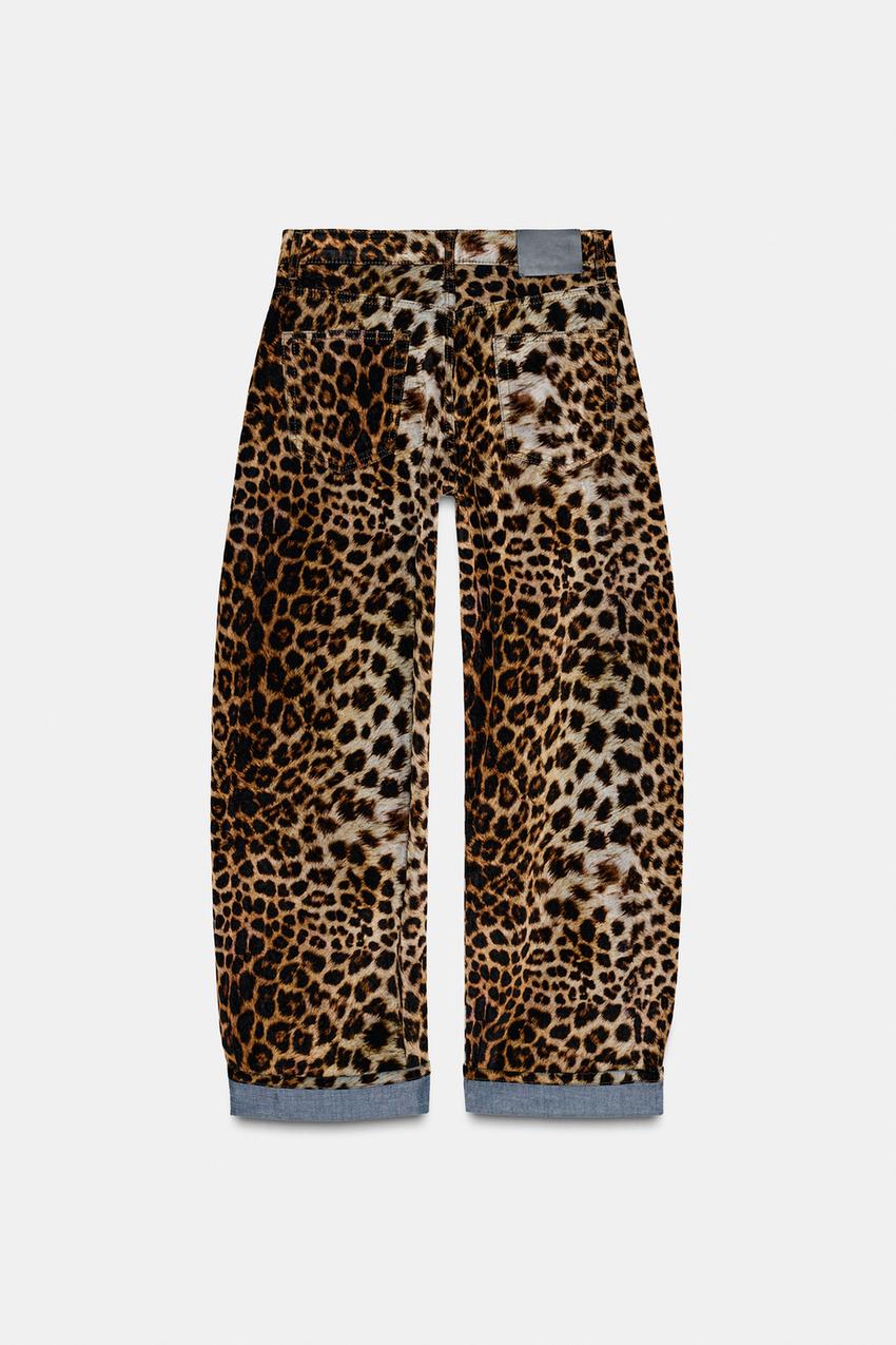 Flocked Animal Print Trousers Zw Collection Limited Edition