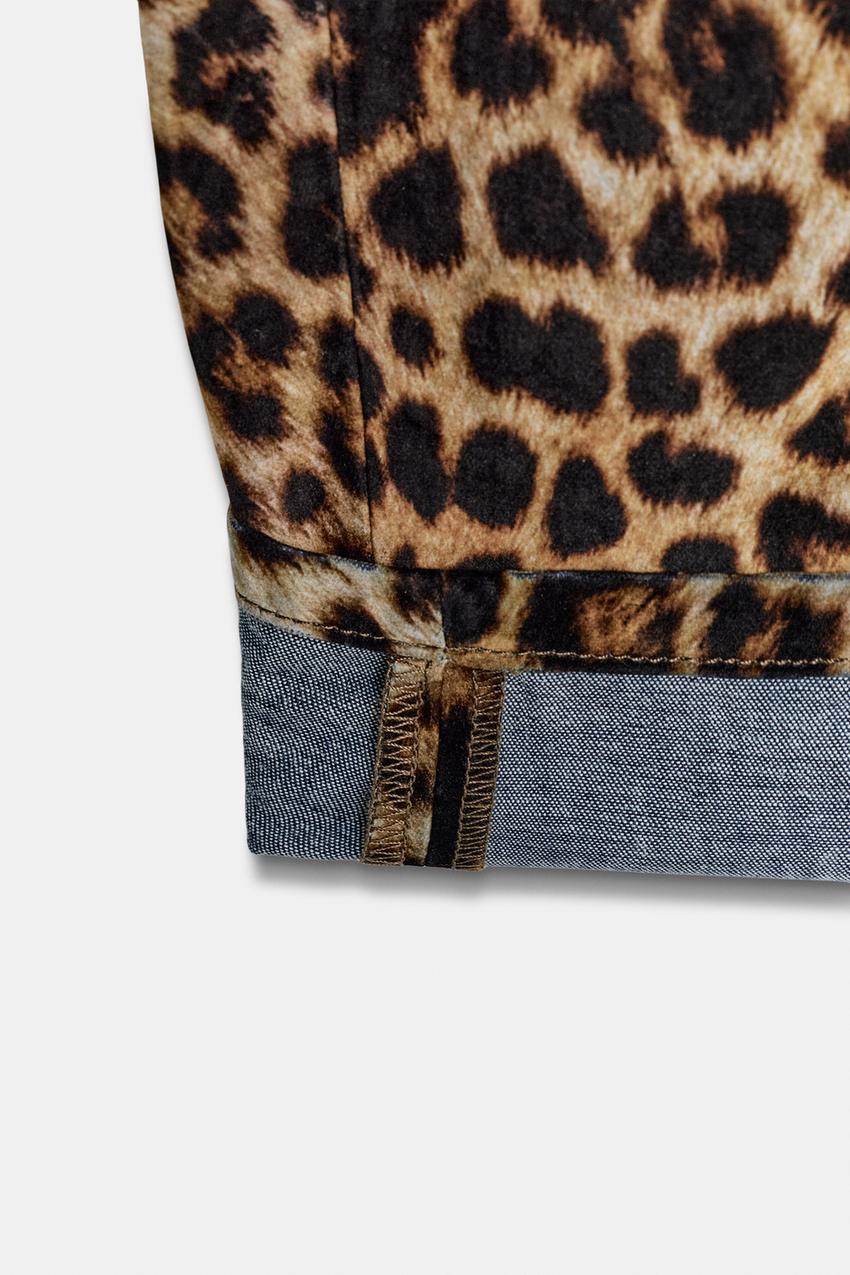 Flocked Animal Print Trousers Zw Collection Limited Edition