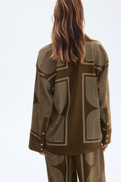 Oversized twill shirt