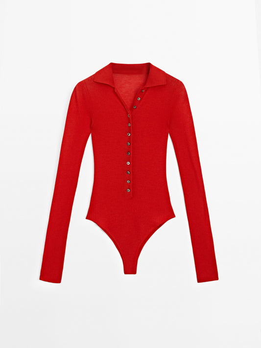 Ribbed knit bodysuit