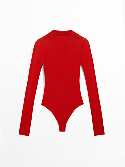 Ribbed knit bodysuit