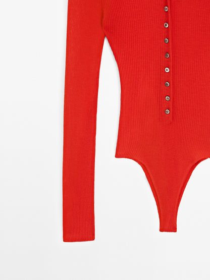 Ribbed knit bodysuit