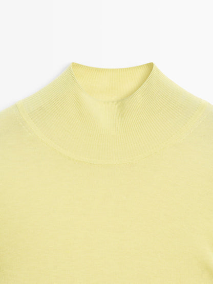 Knit 100% wool mock turtleneck sweater
