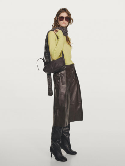 Knit 100% wool mock turtleneck sweater