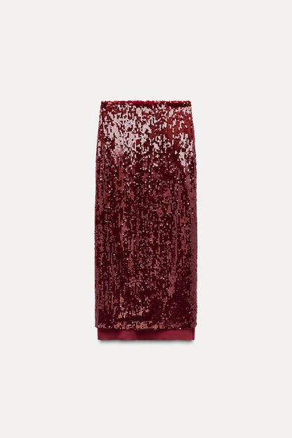 Sequinned Midi Skirt