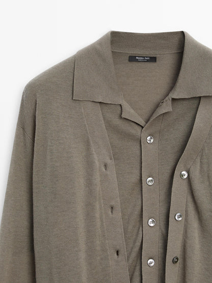100% wool multi-way knit cardigan