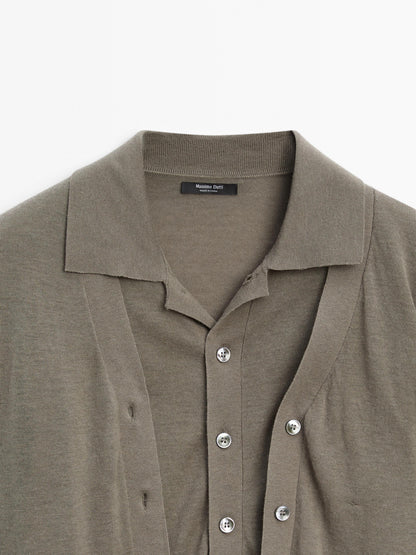 100% wool multi-way knit cardigan