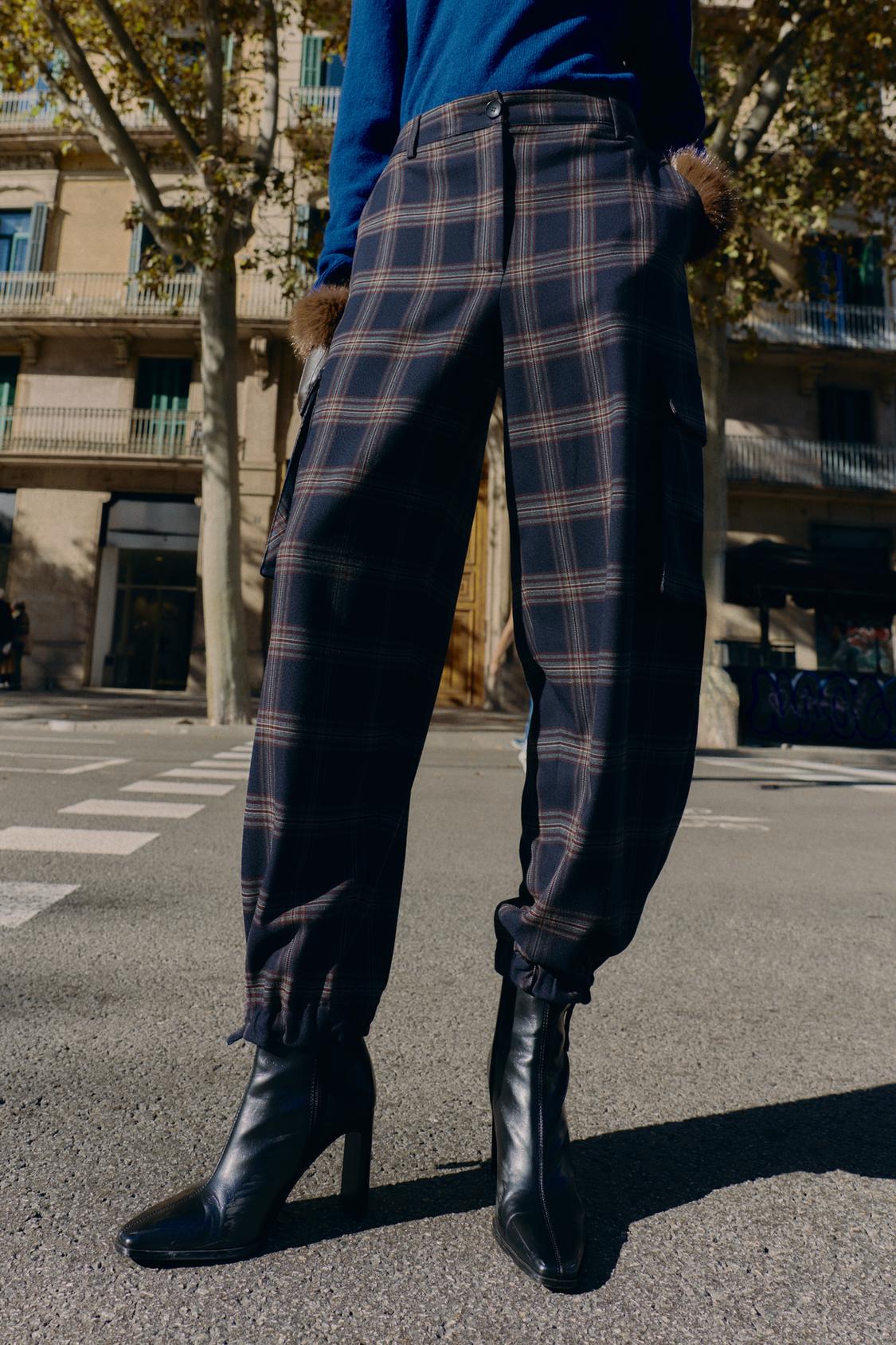 Checked Cargo Balloon Trousers