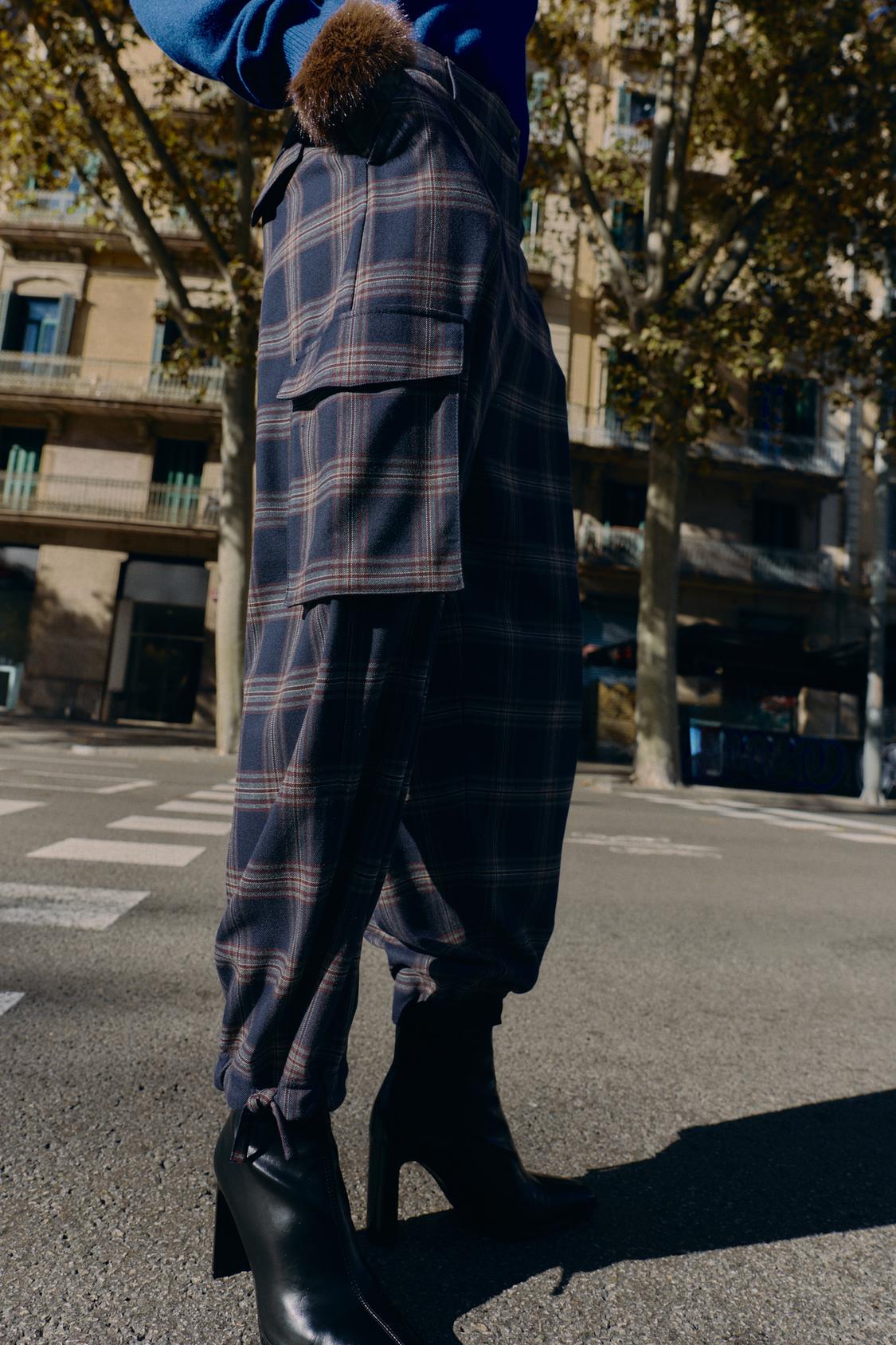 Checked Cargo Balloon Trousers