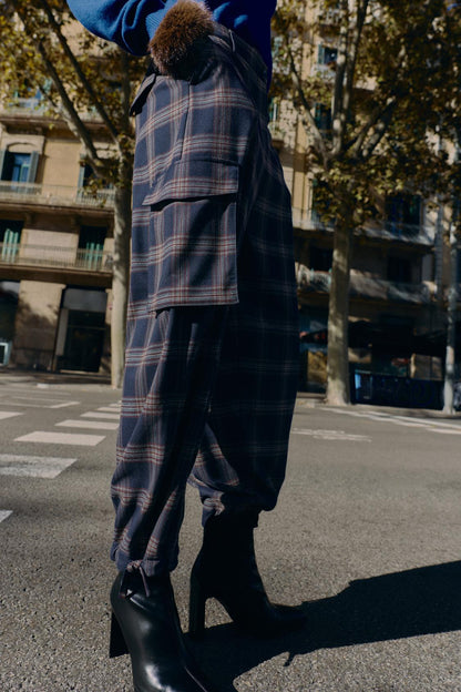 Checked Cargo Balloon Trousers