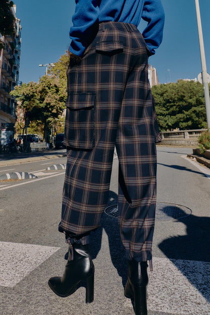 Checked Cargo Balloon Trousers