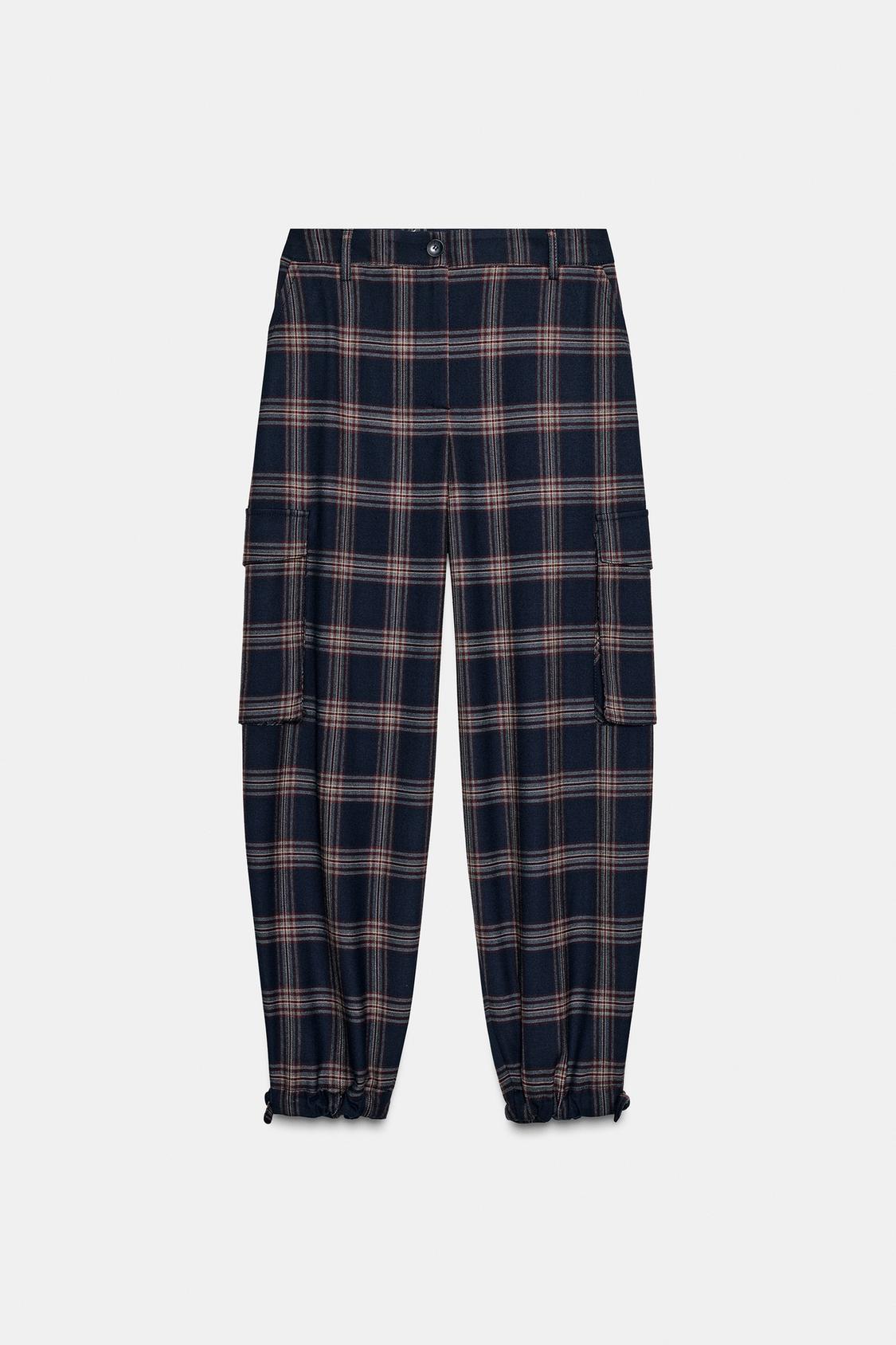 Checked Cargo Balloon Trousers