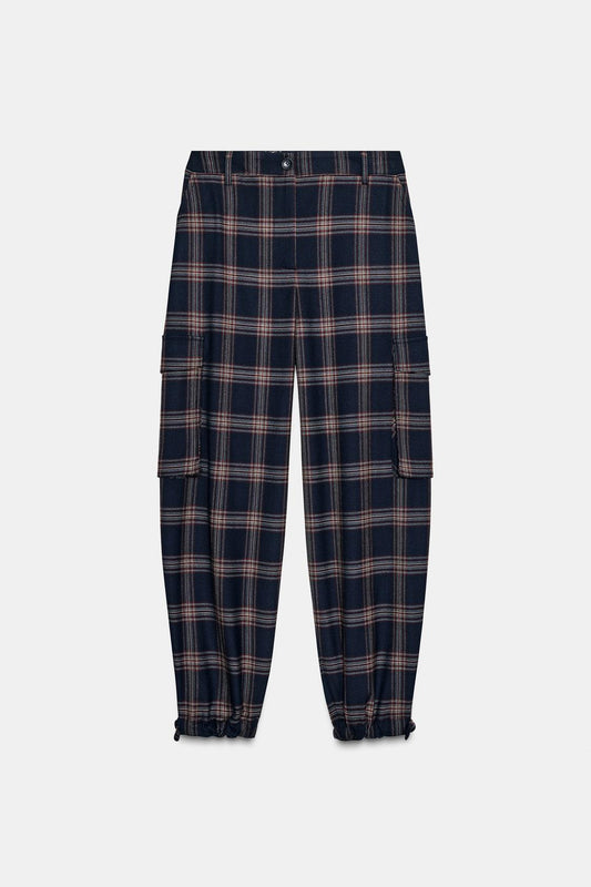 Checked Cargo Balloon Trousers