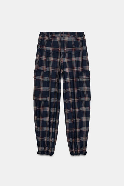 Checked Cargo Balloon Trousers