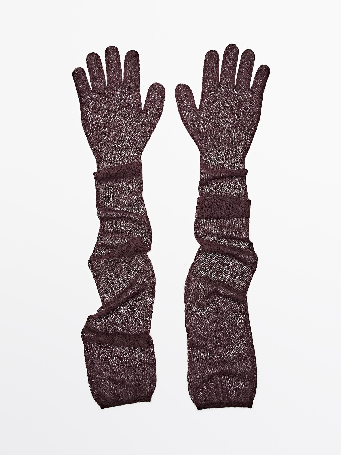Long knit gloves