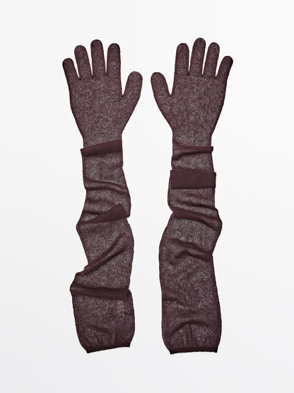 Long knit gloves