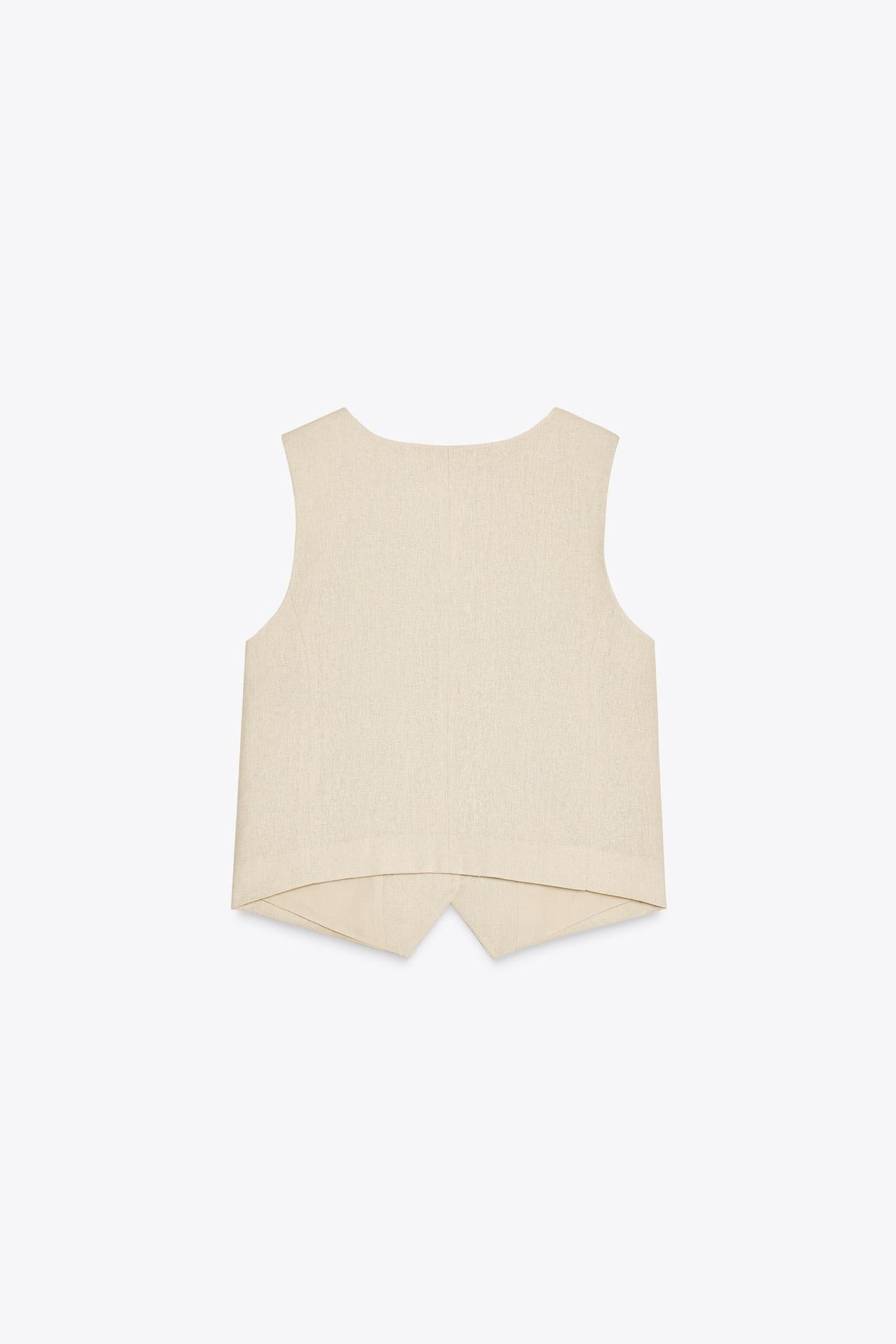 Linen Blend Tailored Waistcoat