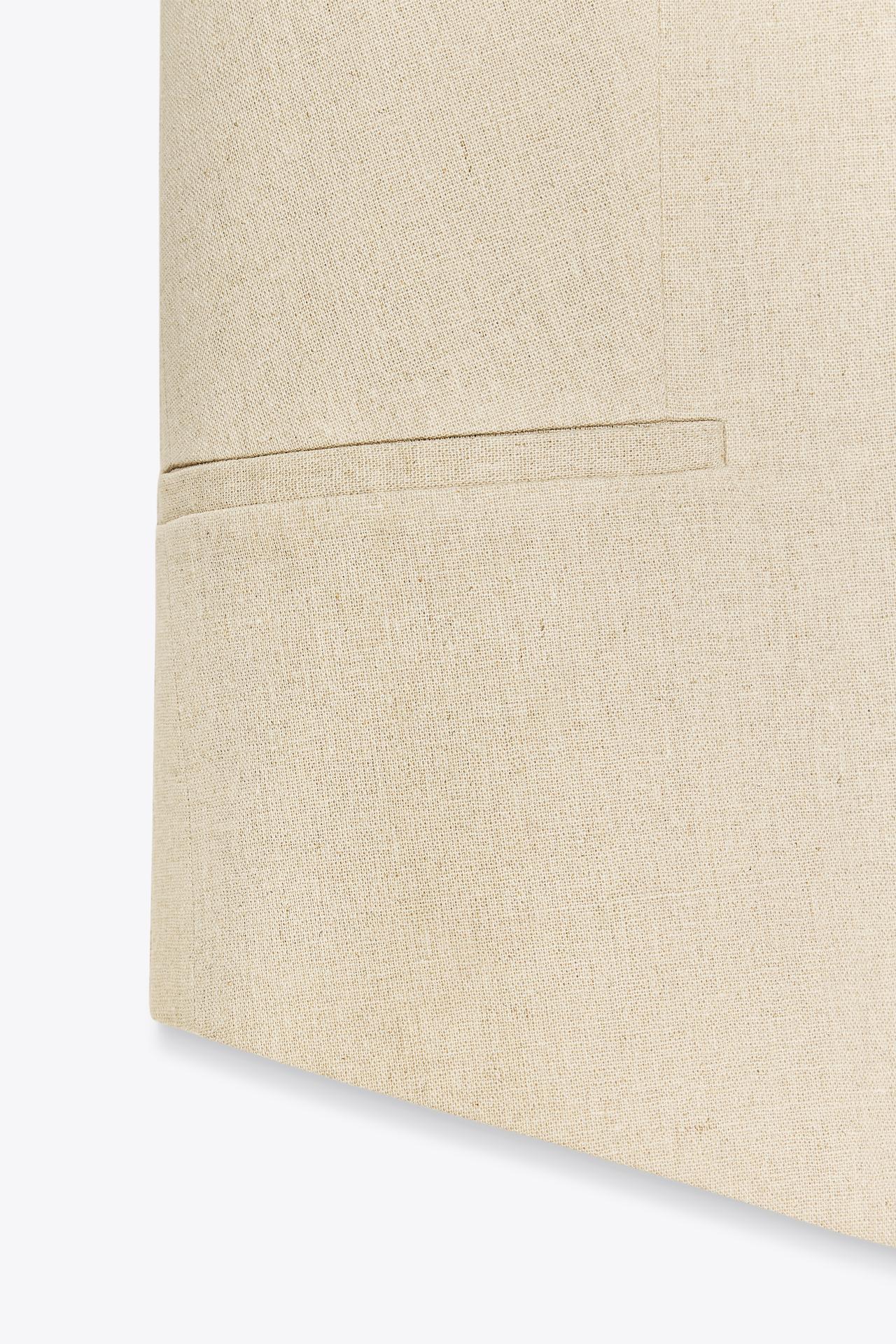 Linen Blend Tailored Waistcoat