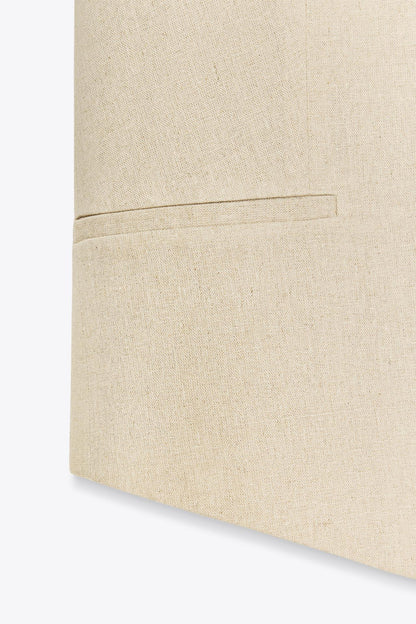 Linen Blend Tailored Waistcoat