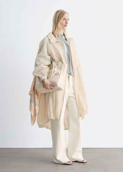 Drawstring Parka Coat