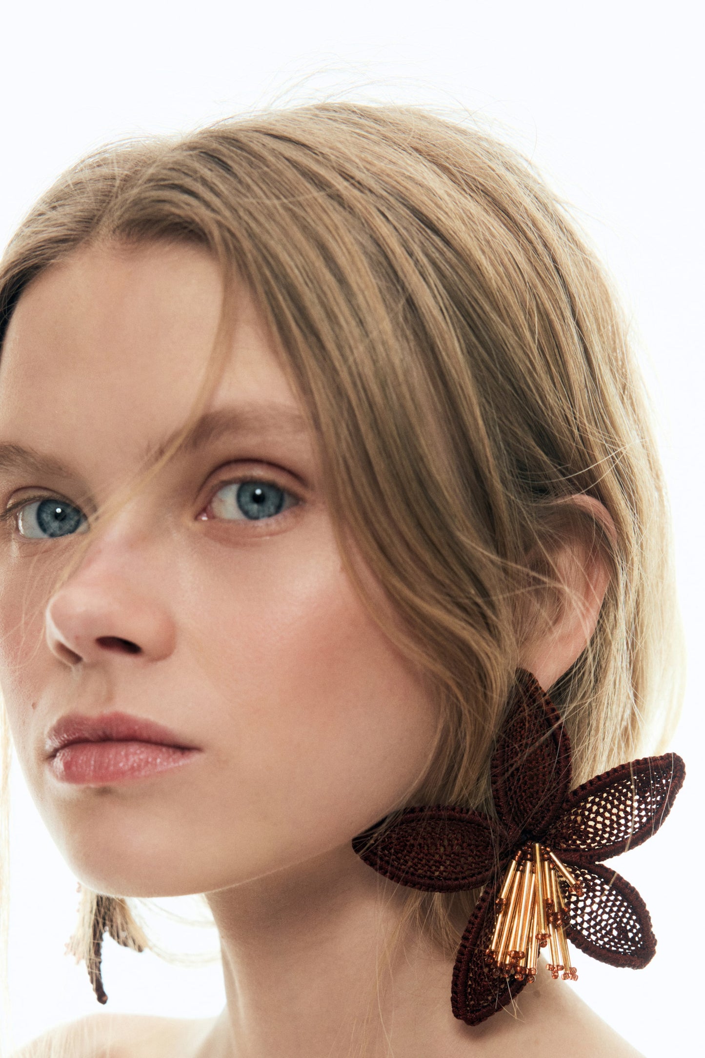 Large flower-shaped earrings