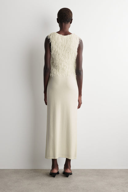 Fringed Knitted Column Dress