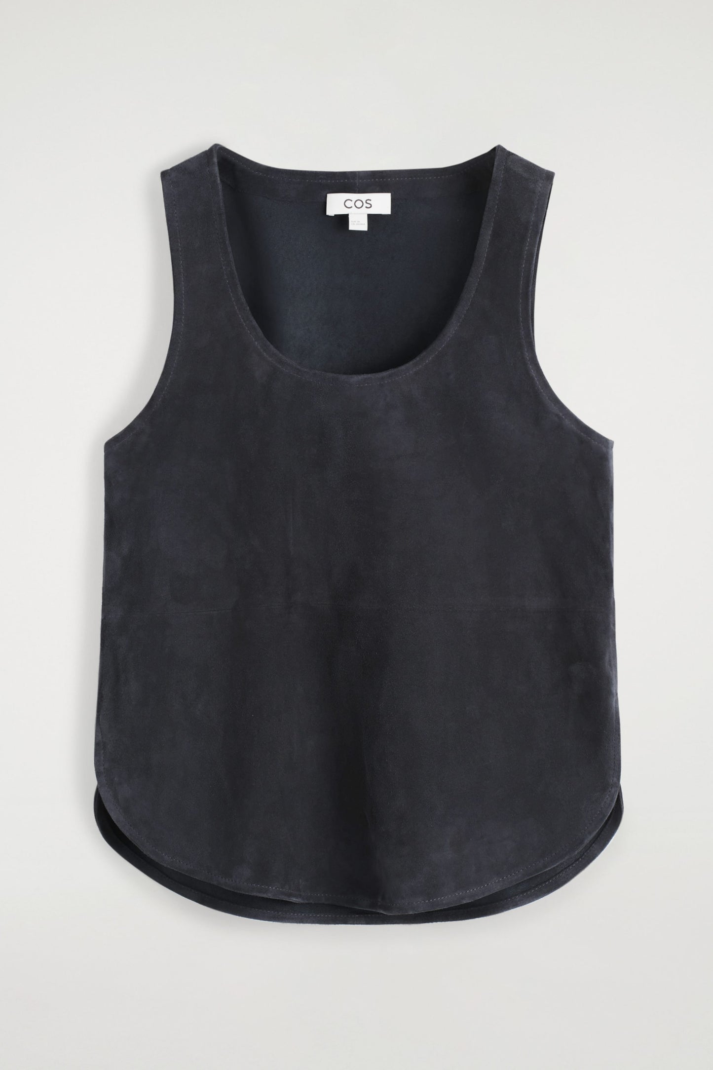 Scoop-Neck Suede Tank Top