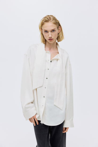 Bow-collar blouse