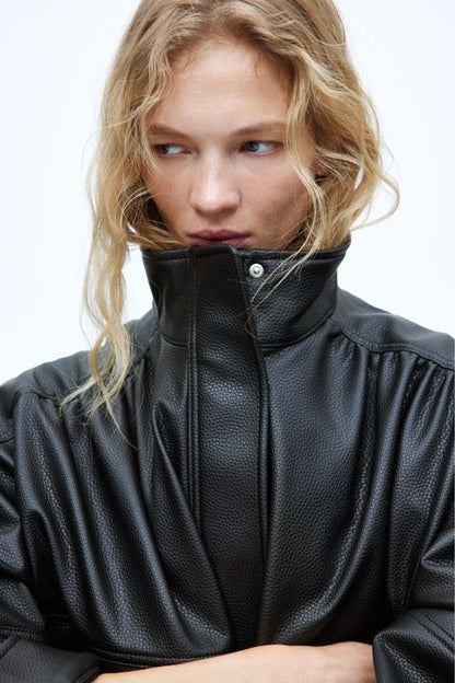 Coated bomber jacket