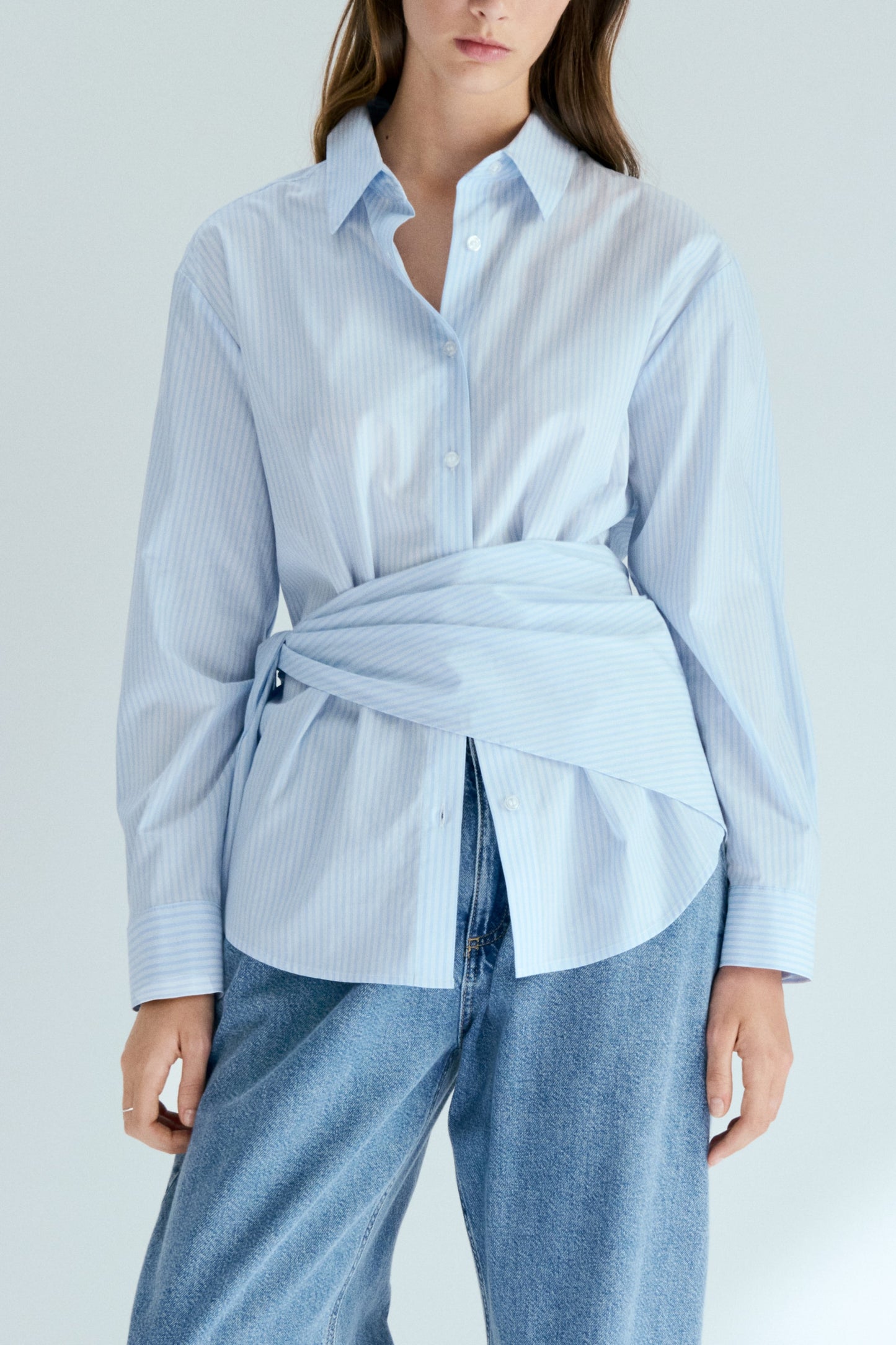 Scarf-detail shirt