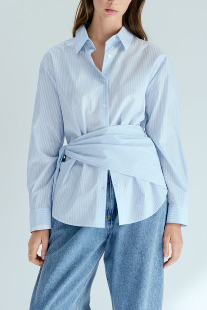 Scarf-detail shirt