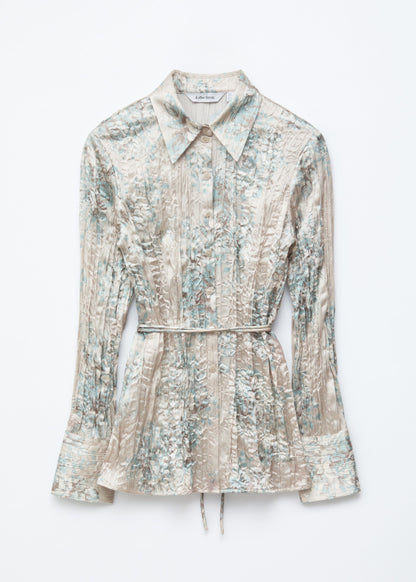 Tie-Belt Crêpe Shirt