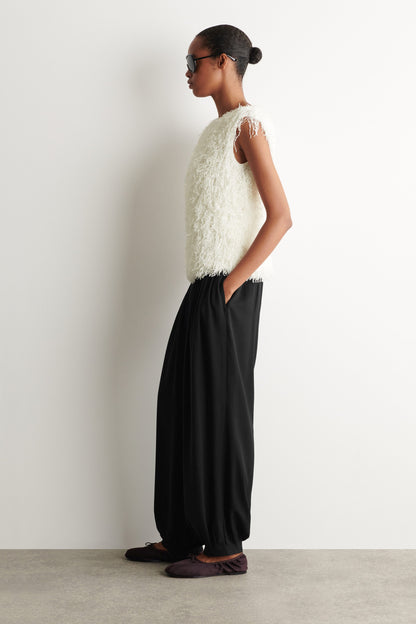 Fringed knitted top