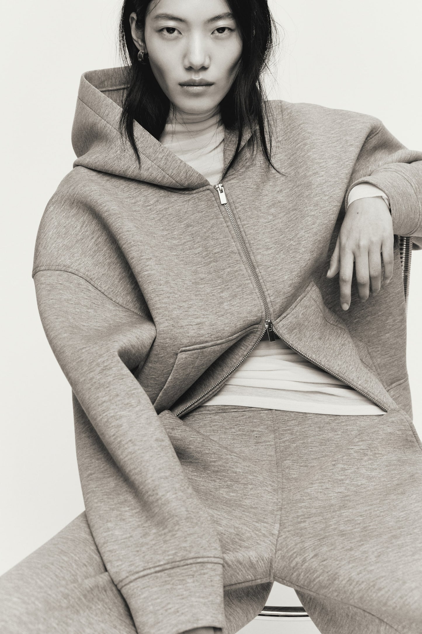 Scuba zip-through hoodie