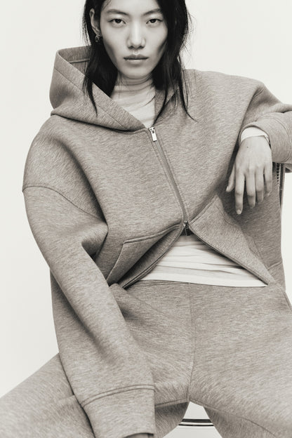 Scuba zip-through hoodie