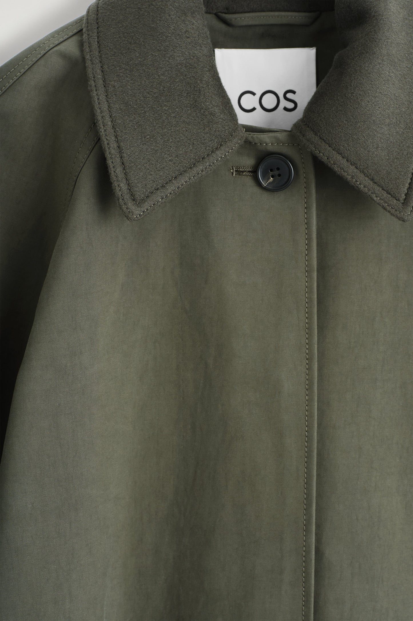 Wool-Trimmed Long Car Coat