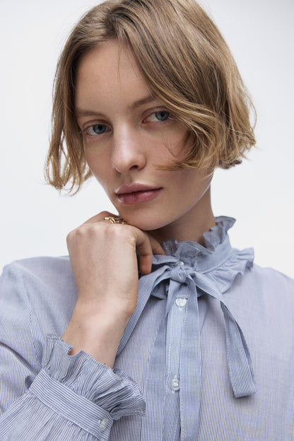 Frill-trimmed blouse