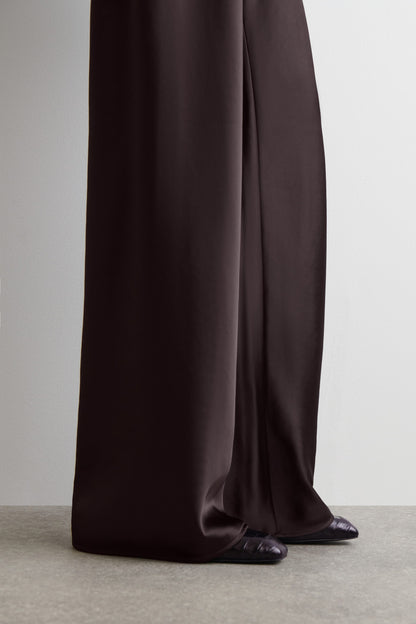 Satin Wide-Leg Trousers