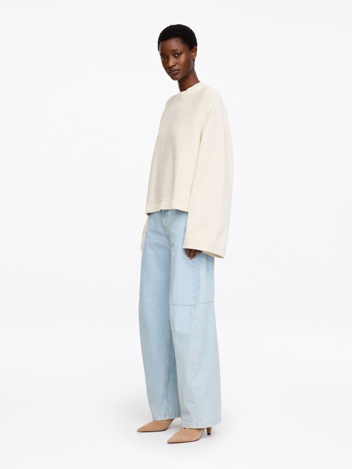 Cut-Out Cotton Jumper