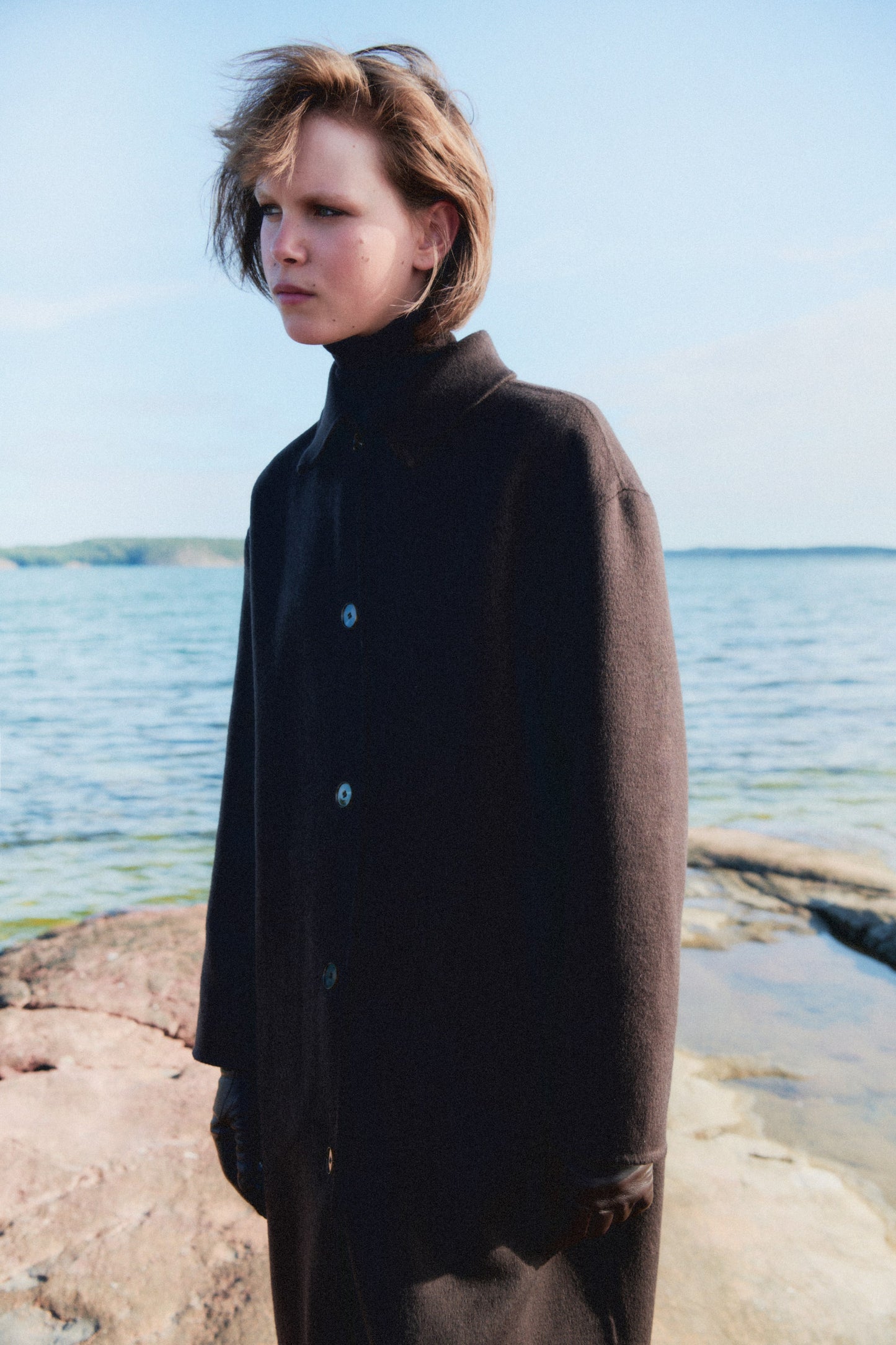 Handmade wool-blend coat