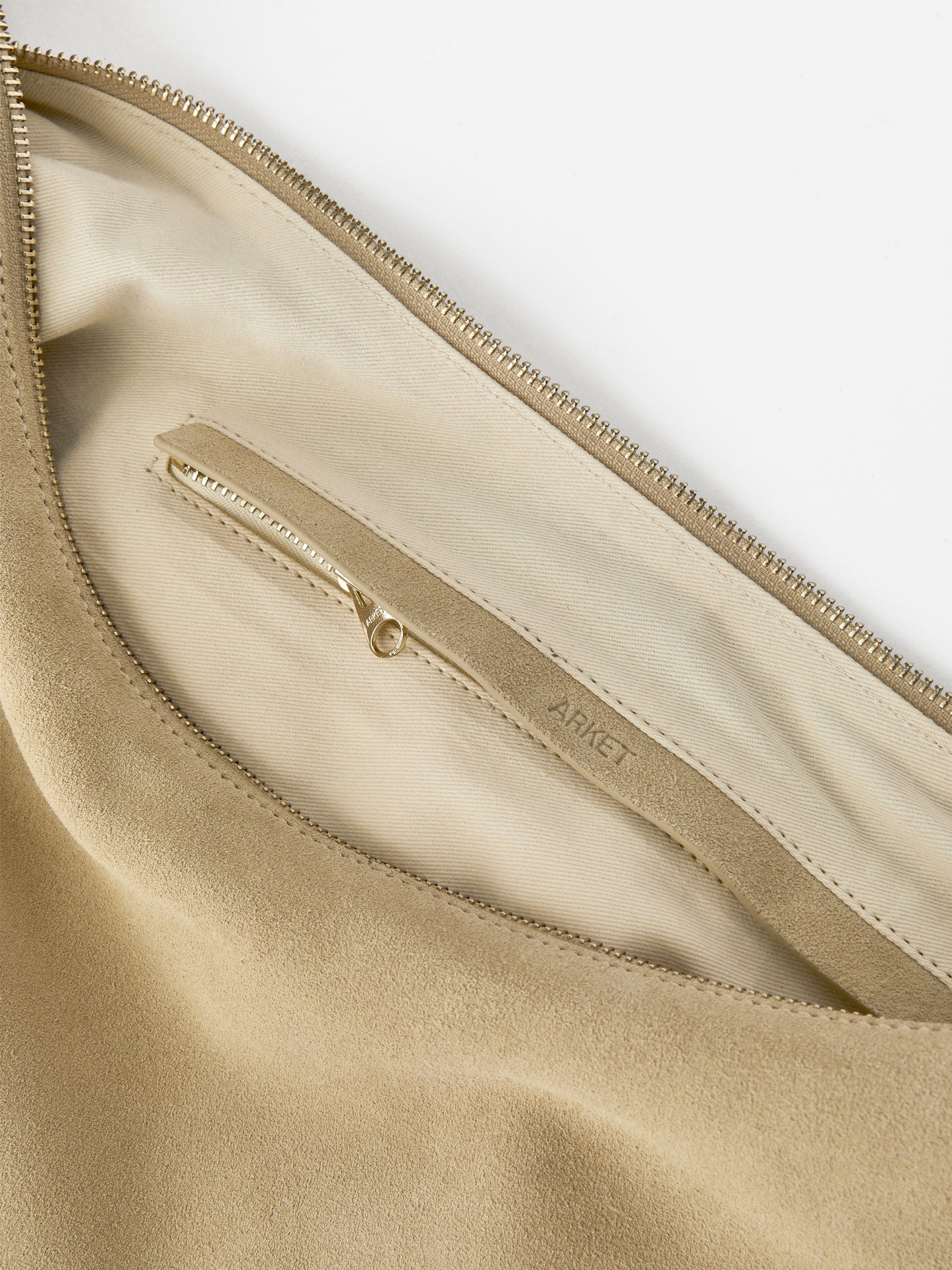 Curved Suede Bag