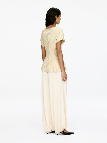 Fine-Knit Peplum Top