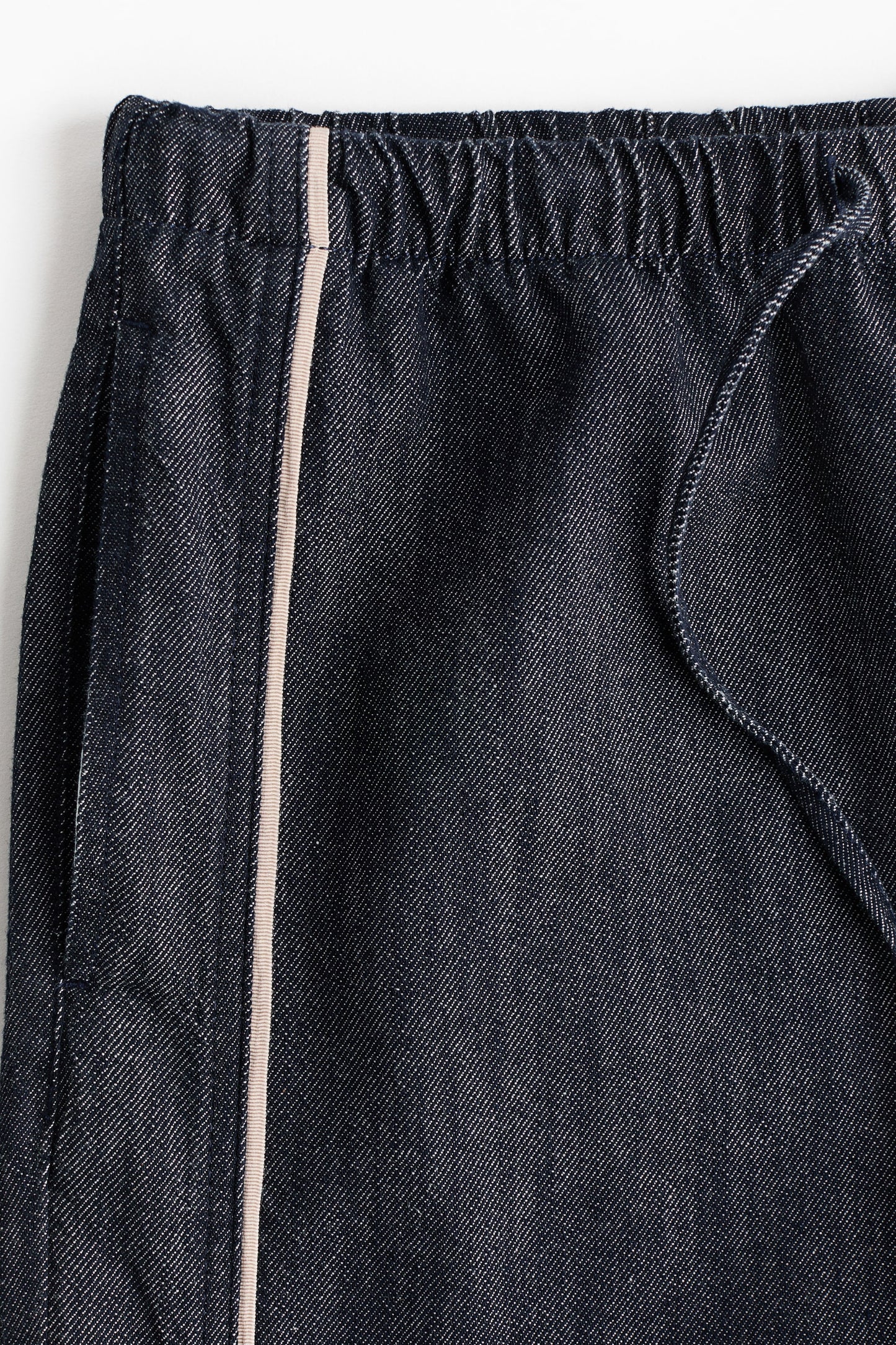 Denim drawstring trousers