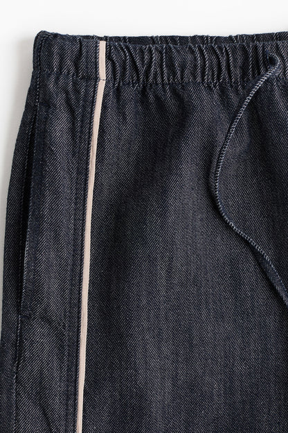 Denim drawstring trousers