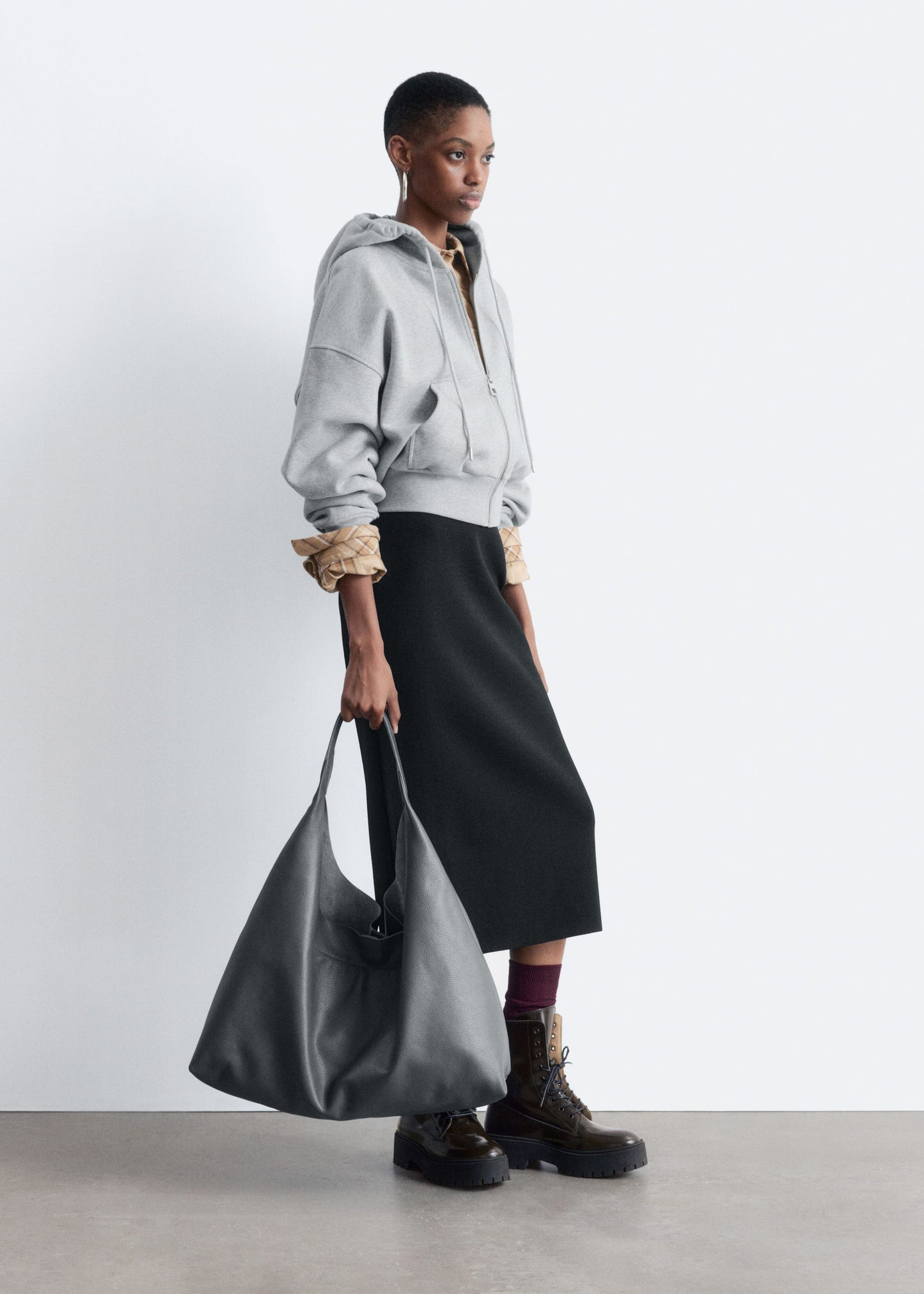 Cropped Zip-Up Hoodie