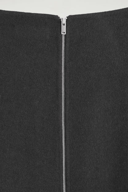 Double-Faced Wool V-Neck Top