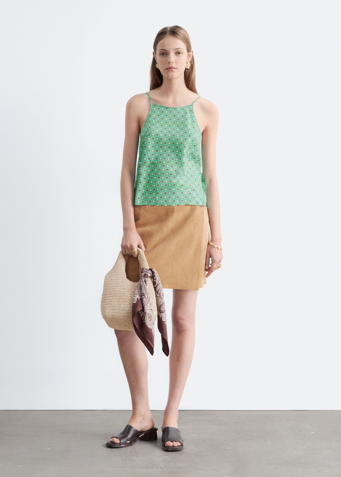 Contrast Binding Silk Top