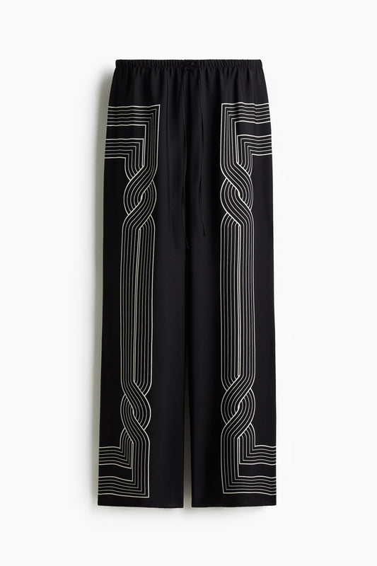 Printed pull-on trousers